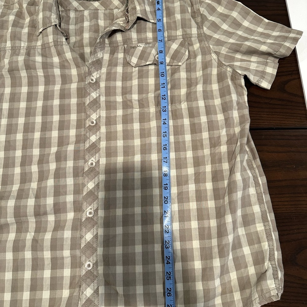 Realtree Men’s XL Brown Tan Check Short Sleeve Button-Up Outdoor Hunting Shirt 👕 - Picture 6 of 6